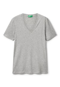 WITH V-NECK - T-shirt basic - grey