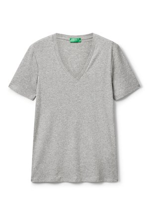 United Colors of Benetton WITH V-NECK - T-shirt basic - grey