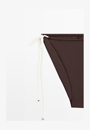 Massimo Dutti, CONTRAST TIE BIKINI BOTTOMS - Bikinibukser - dark brown