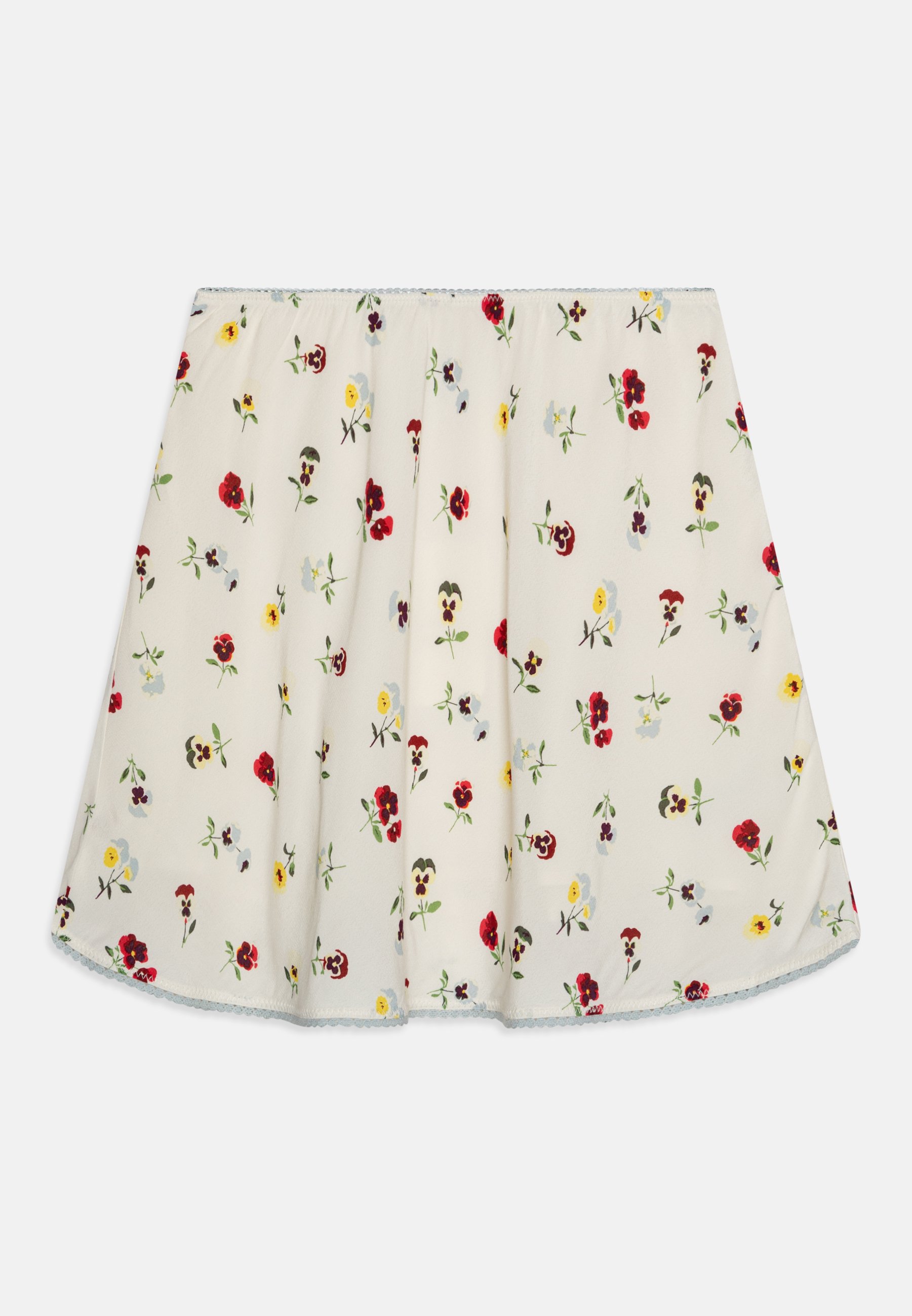 Mini Jupe été fente latérale coton à fleurs colorées - Laka