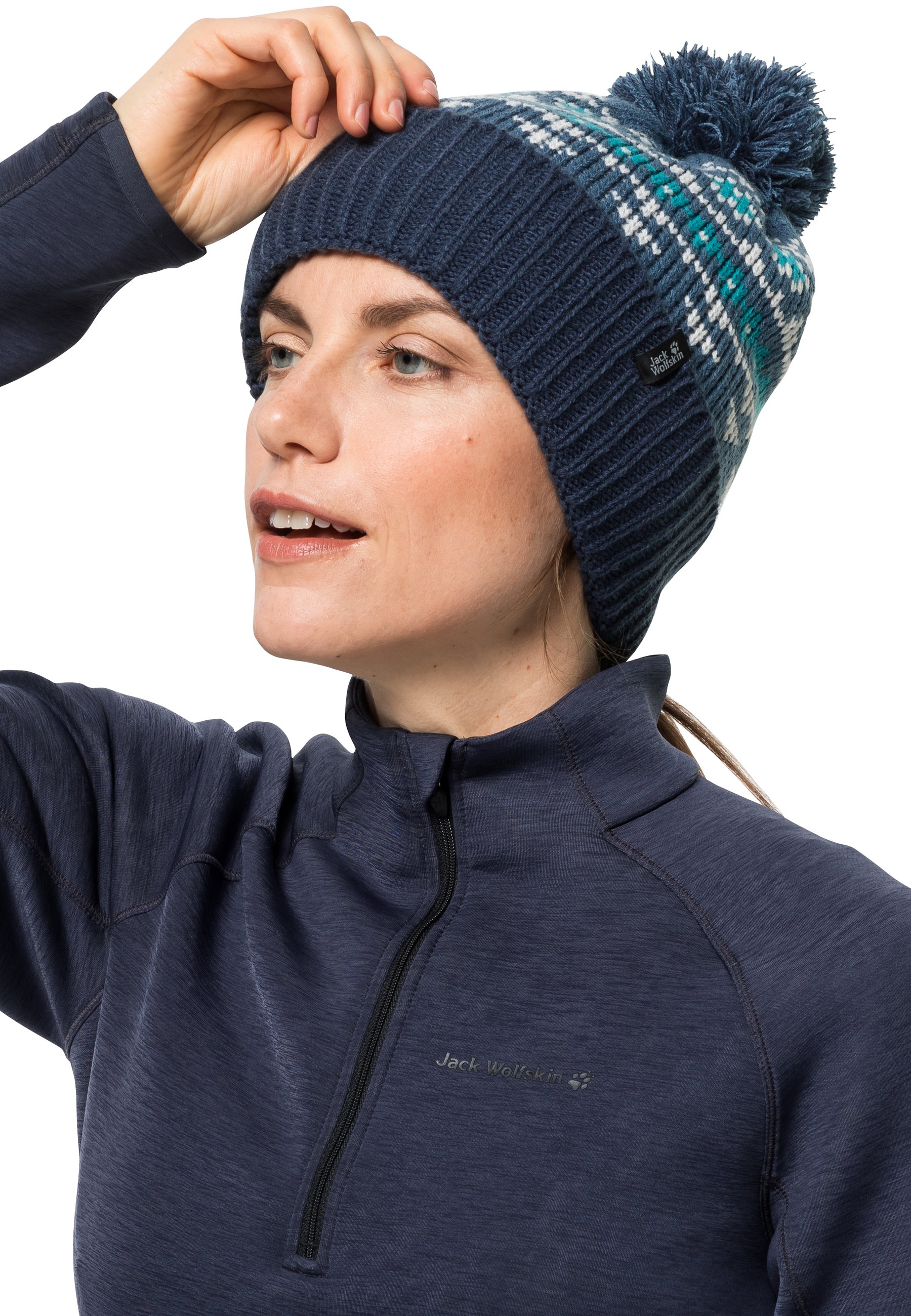 jack wolfskin mütze blau