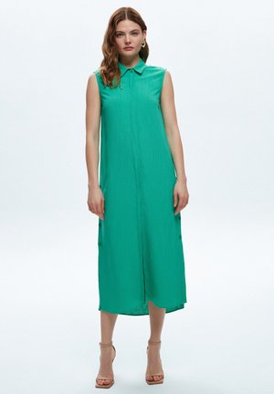 SLEEVELESS SIDE BUTTONED  - Shirt dress - green