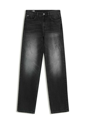 Bershka, WASHED WITH EMBOSSED DETAIL - JEANS - Jean droit - black