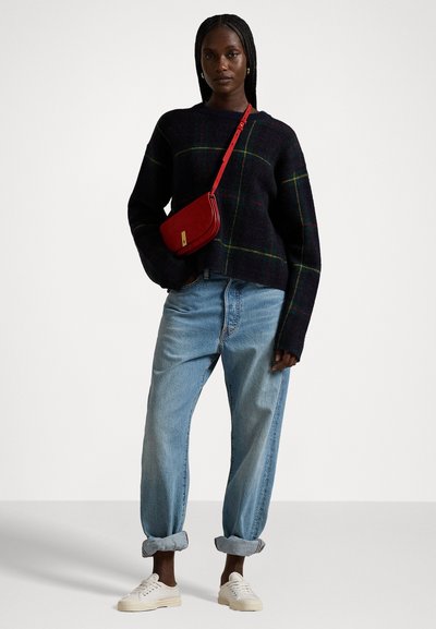 Polo Ralph Lauren PLAID ALPACA-BLEND CREWNECK SWEATER - Pullover - dark blue