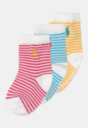 CREW 3 PACK UNISEX - Socks - white/pink/yellow/turquoise