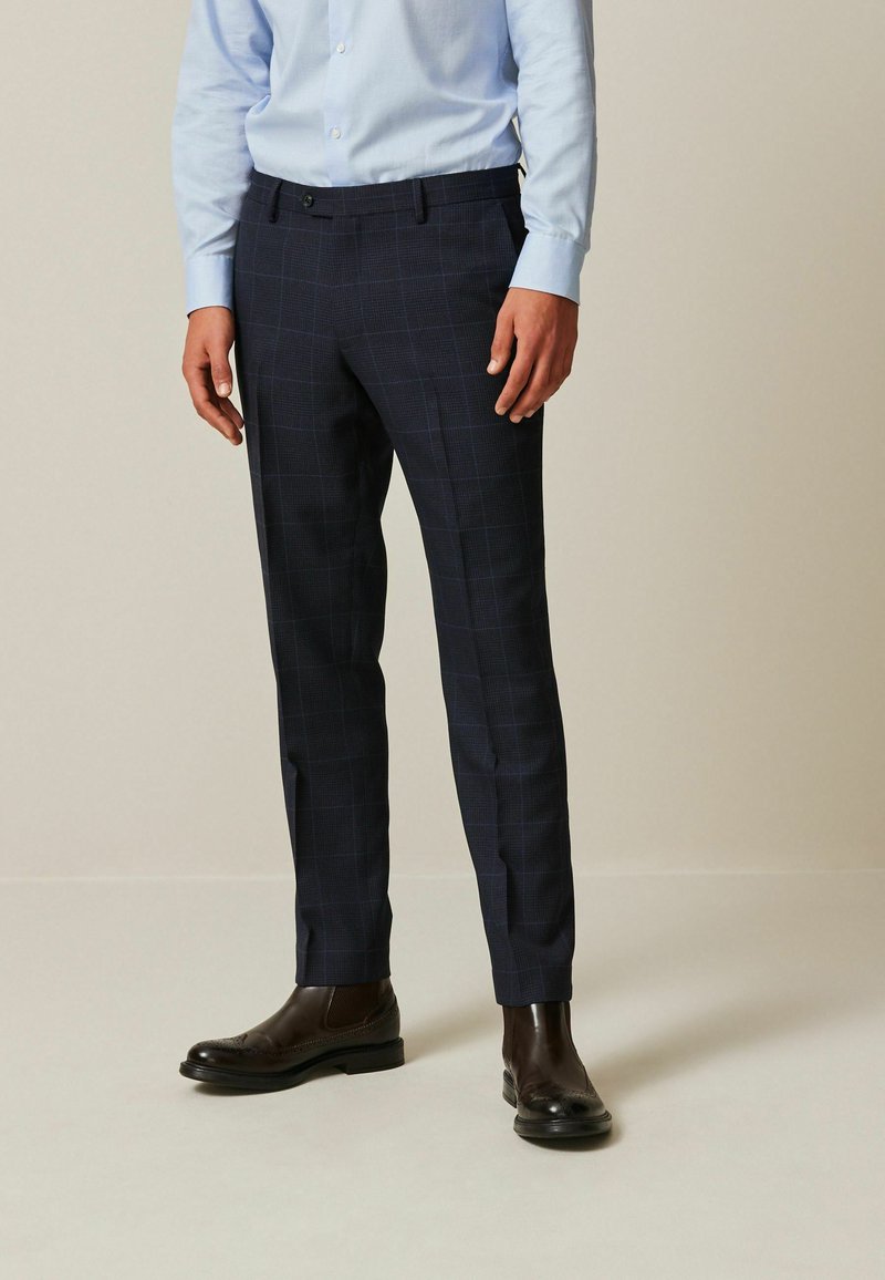 Next - SLIM FIT PRINCE OF WALES CHECK - Pantalon - navy blue, Vergroten