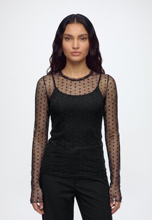 Noisy May, NMJUDITH FITTED O NECK - Блуза с дълги ръкави - black