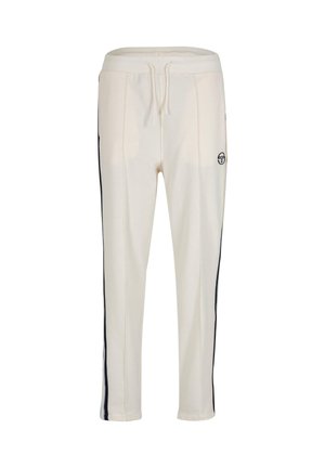 Crème joggerbroeken met een trekkoord taille, zijzakken en contrasterende zwarte zijkanten. Gemaakt van zacht, gestructureerd fabric.