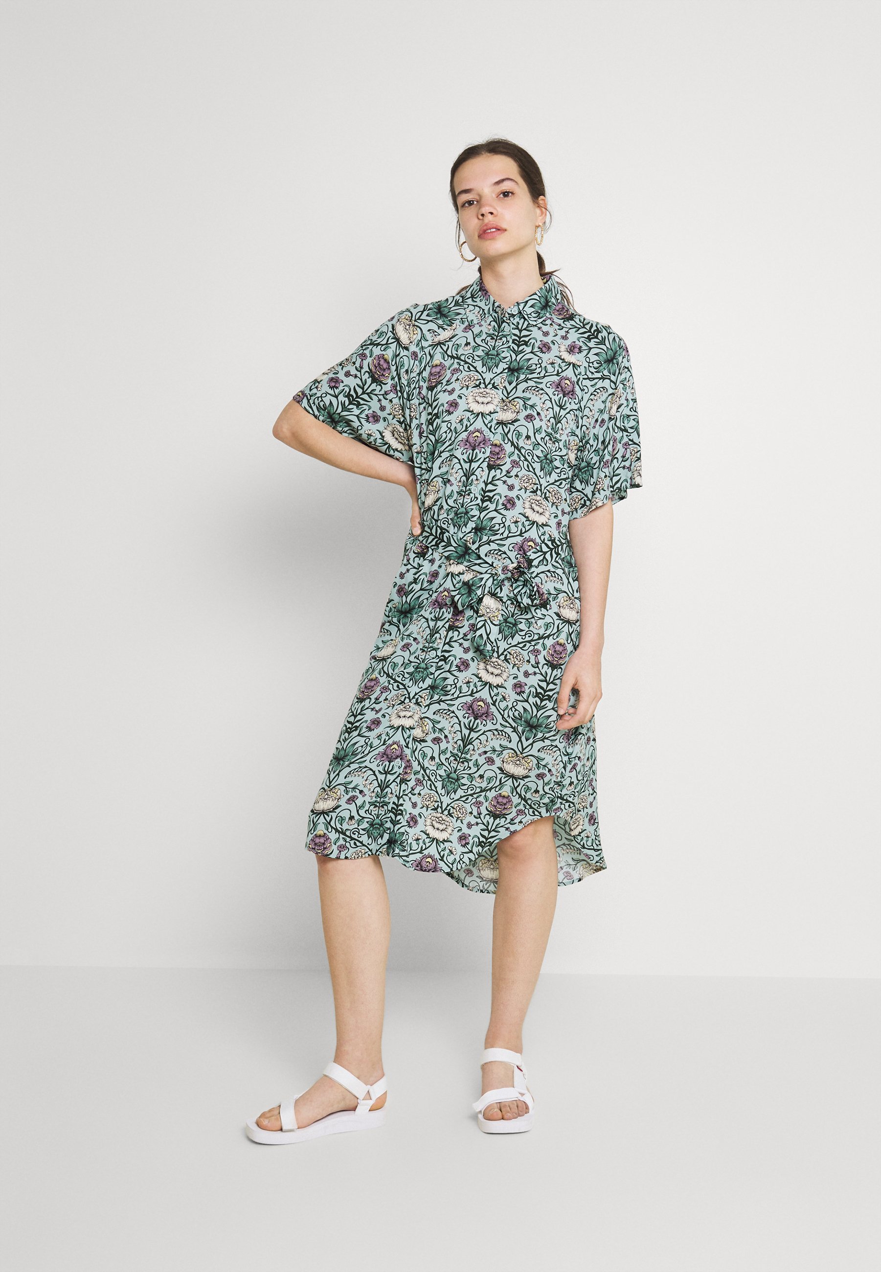 monki green shirt dress