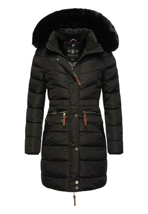 PAULA - Winter coat - black with black fur