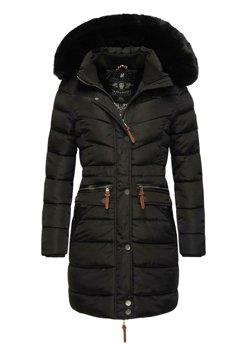 Navahoo - PAULA - Winter coat - black with black fur, Enlarge