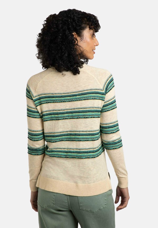 REKA LIGHTWEIGHT STRIPED CREW NECK - Jumper - light cream