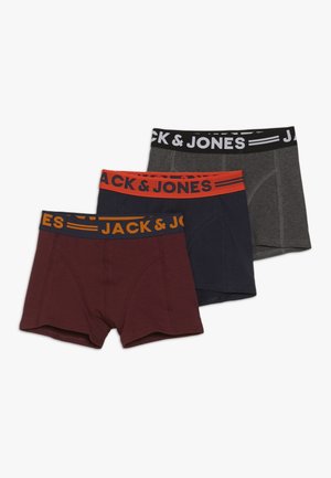 JACLICHFIELD TRUNKS JUNIOR 3 PACK - Underbukse - dark grey melange/burgundy/navy blazer