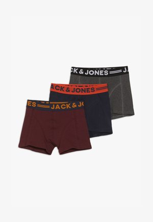 JACLICHFIELD TRUNKS JUNIOR 3 PACK - Panties - dark grey melange/burgundy/navy blazer