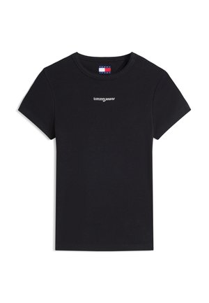 Tommy Jeans, SLIM SCRIPT TEE - T-shirt basique - black
