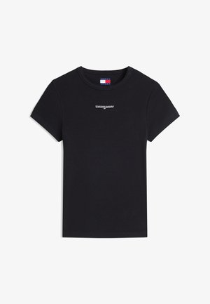 Tommy Jeans, SLIM SCRIPT TEE - T-shirt basique - black