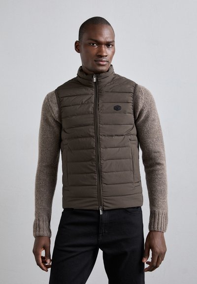 Emporio Armani DOWN WAISTCOAT - Strukirani kaput - verde militare