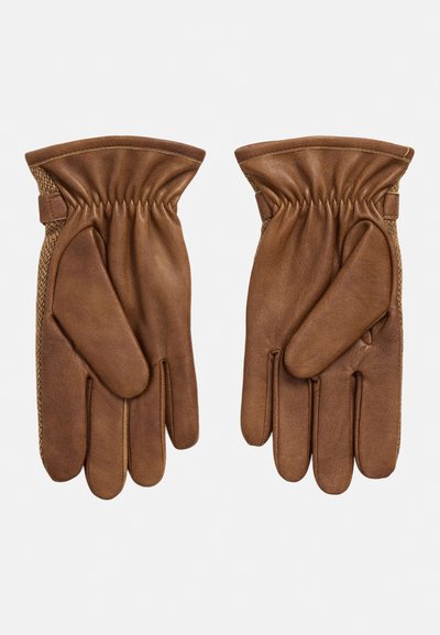 Polo Ralph Lauren CASHMERE-LINED WOOL & SHEEPSKIN GLOVES - Hansker - dark tan/oatmeal russian twill