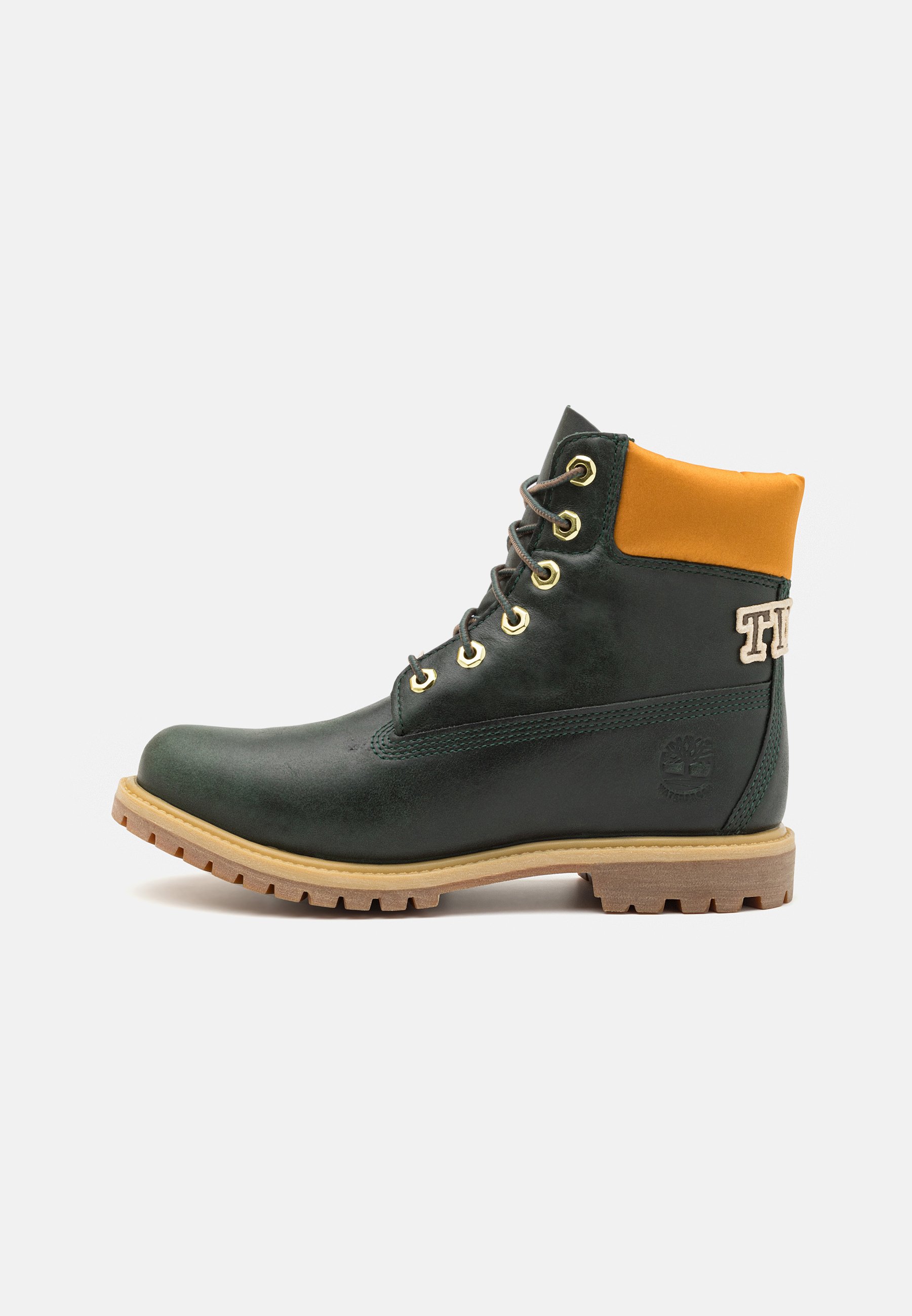 Timberland Dark Green Croc-Embossed Hiking Boots with Gold Hardware Men main image 2