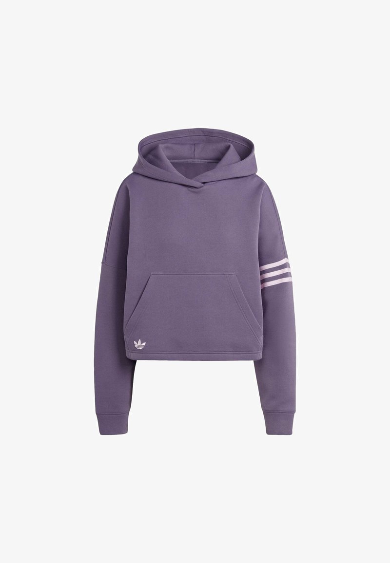 Originals adicolor cropped hoodie in purple Clearance