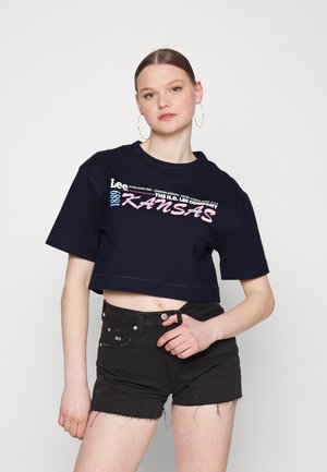 Lee LOOSE CROPPED TEE - Μπλουζάκι με στάμπα - rivet navy