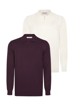 TWO PACK - Polosärk - bordeaux
