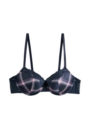 PADDED - Push-up BH - navy pink check