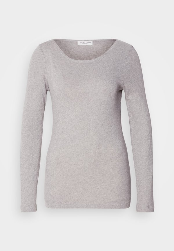 LONG SLEEVE BOAT NECK - Long sleeved top - mid stone melange3