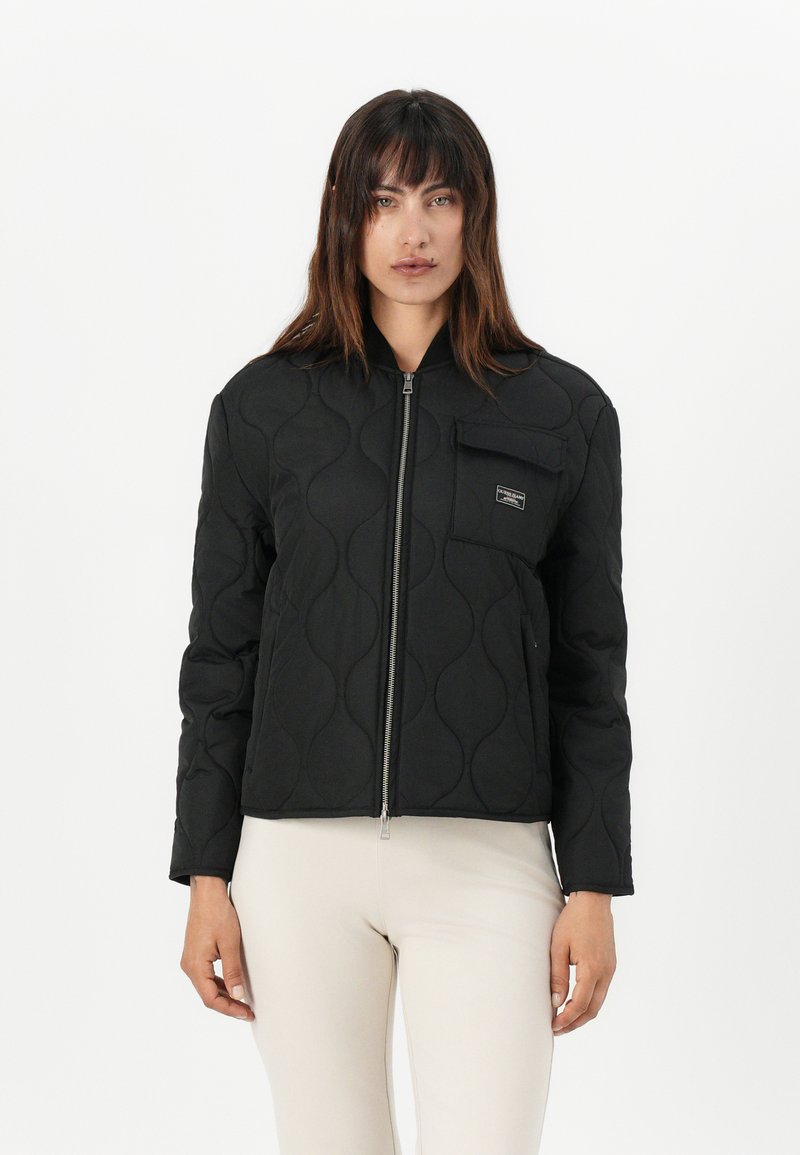 Guess Jeans QUILTED PUFFER JACKET - Bomber-jakk - jet black