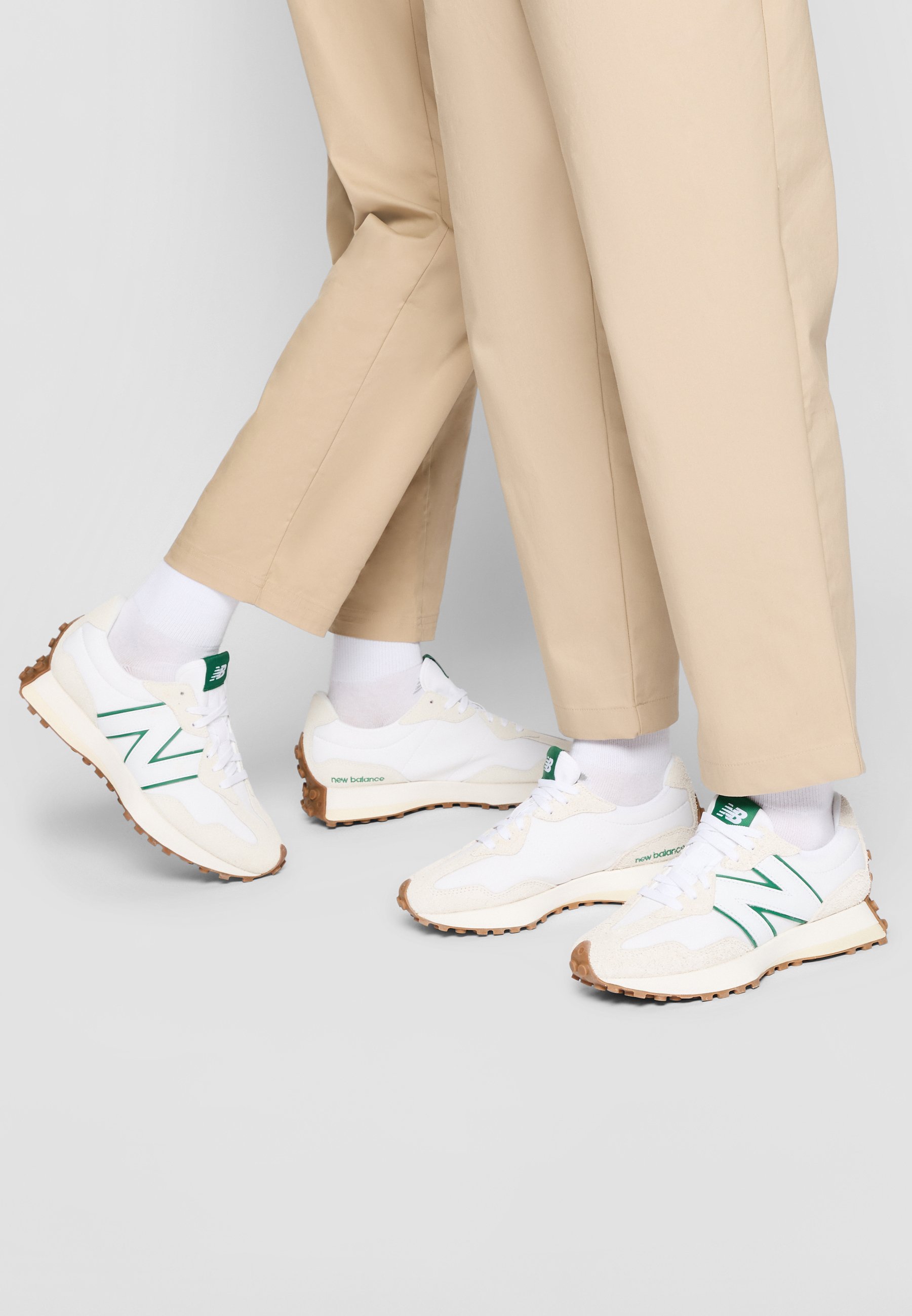 new balance 327 cream green