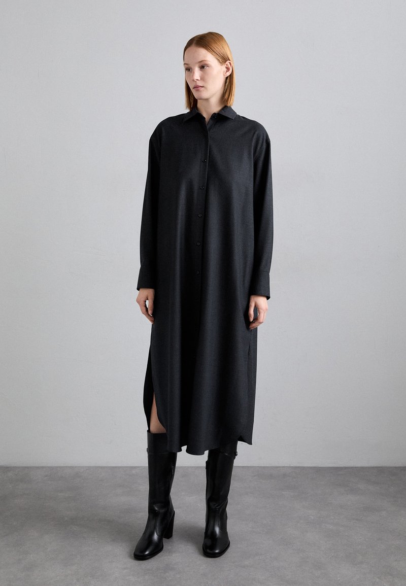 Theory MAXI - Srajčna obleka - charcoal melange