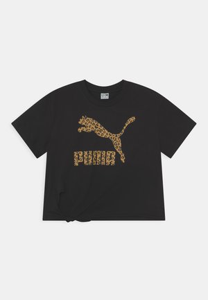 GIRLS KNOT TEE - T-shirt z nadrukiem - black