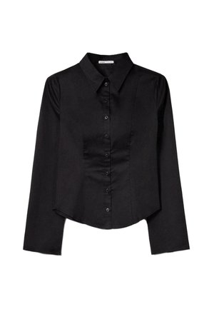 WITH WIDE SLEEVES - Gombos blúz - black