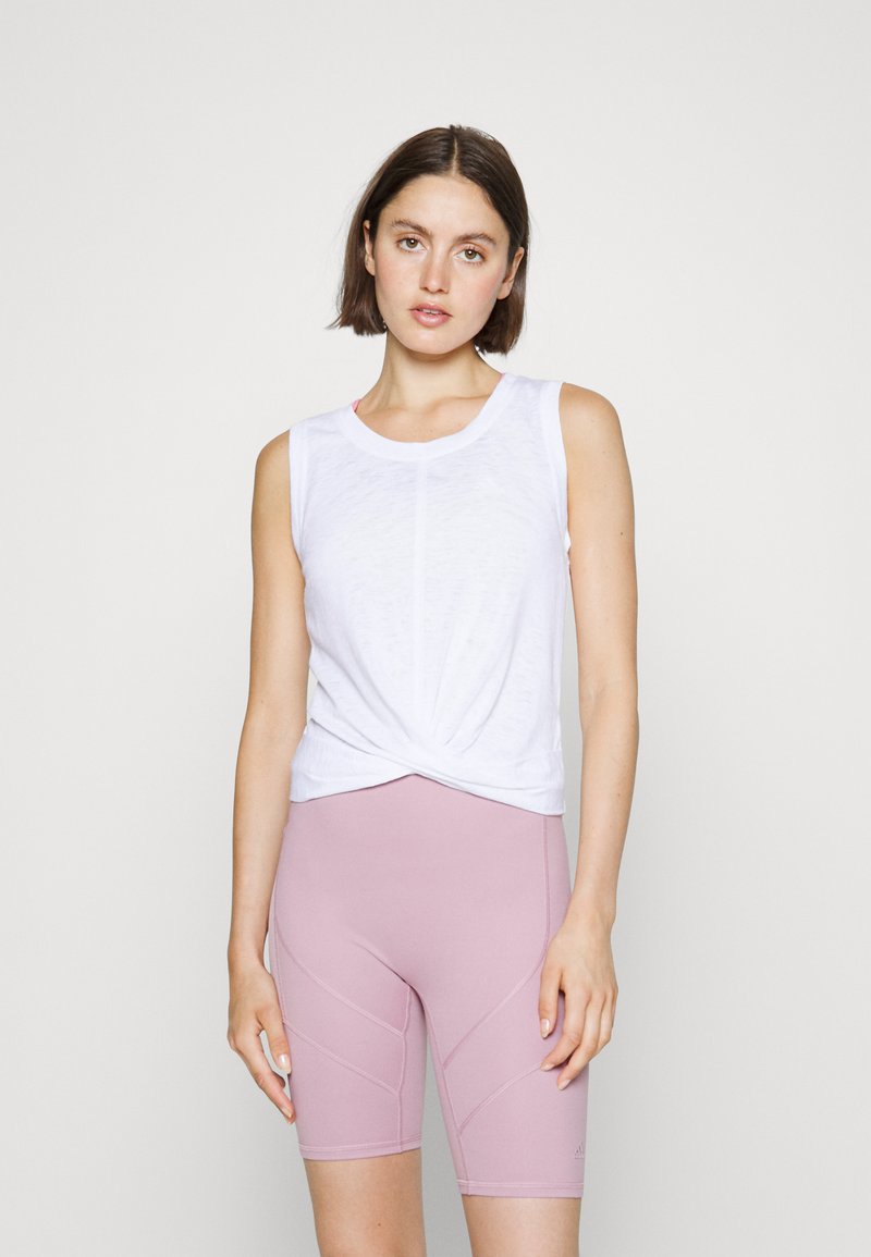 Athleta BREEZY TWIST FRONT CROP TANK - Top - bright white