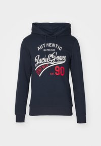 Jack & Jones JJETHAN HOOD 2 PACK - Sweatshirt - dark blue/mottled grey