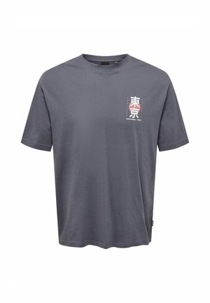 OSJKEANE SS TEE RT VD - T-Shirt print - grey pinstripe