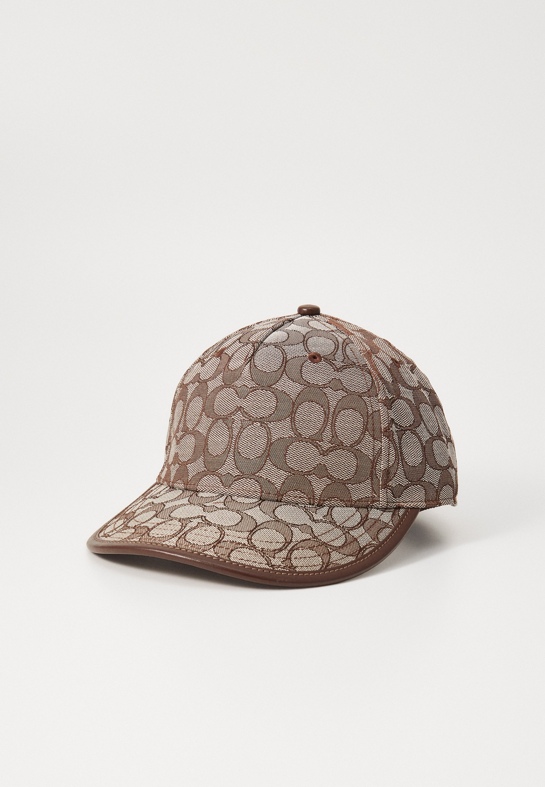 Coach Brown Monogram Hat Coach Vintage Micro Monogram C Brown Canvas Leather Trim Hat  main image 4