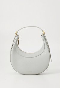 Hallidest peeneteralise nahaga õlakott kõverdatud silueti, kuldsete metalldetailide ja reguleeritava rihmaga. Omab lukuga sulgemist.