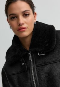 Next AVIATOR BIKER - REGULAR FIT - Imiteret læderjakke - black