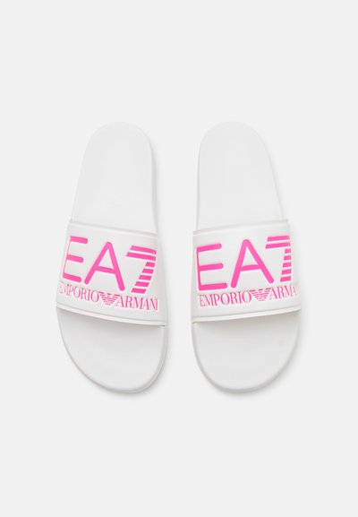 EA7 Emporio Armani UNISEX - Чехли за басейн - white/pink fluo