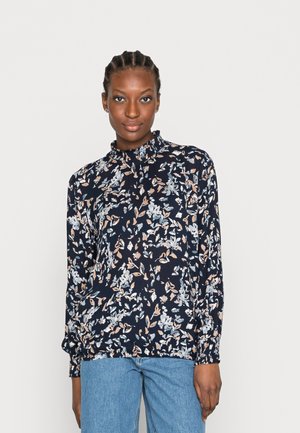 KAFAY AMBER BLOUSE - Blusa - midnight / brown leafs