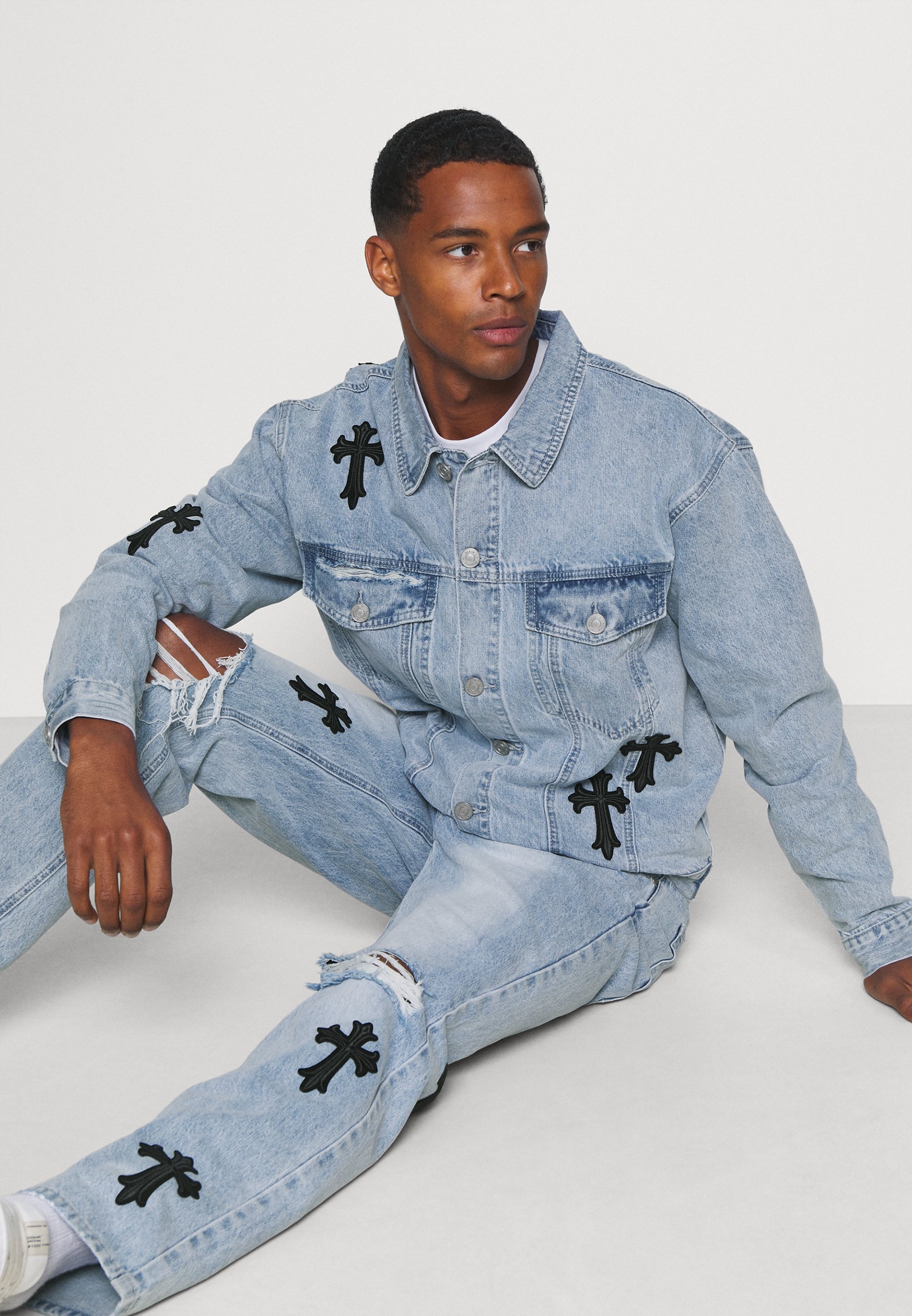 Mennace MIRROR CROSS JACKET - Denim 