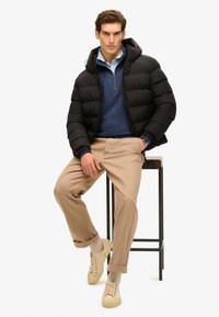 Superdry & Co HOODED SPORTS PUFFER  - Vinterjakker - black
