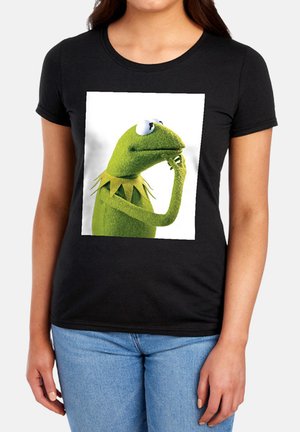 Disney, THE MUPPETS KERMIT THE FROG PONDER - Print T-shirt - black