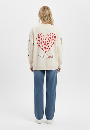 TATTOO SWEETHEART PRINT HEAVYWEIGHT - Sweater - off-white