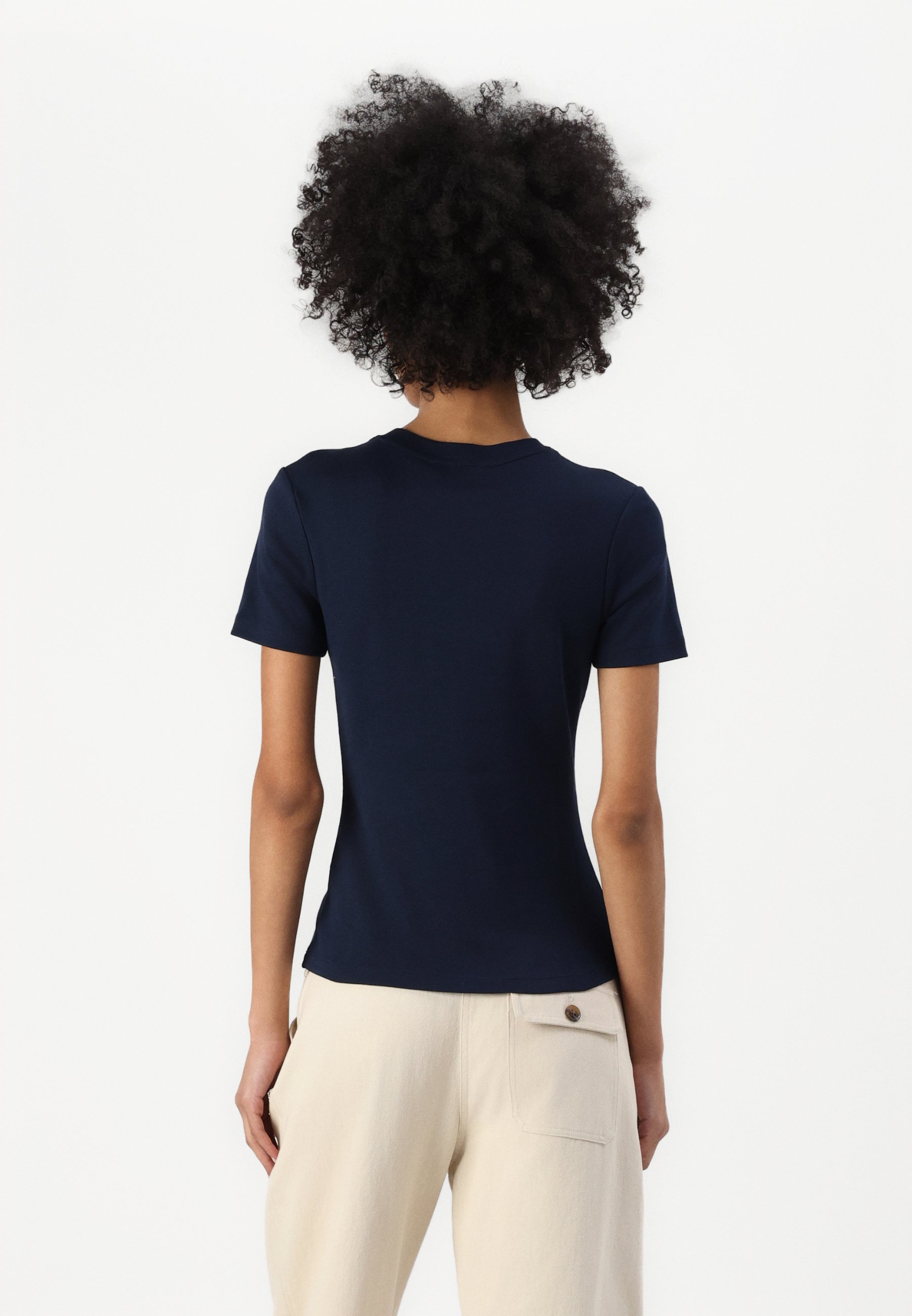 売れ筋商品|||トミー ヒルフィガー Tシャツ レディース トップス SLIM CODY  - Basic T-shirt - dark night navy/ecru Tommy Hilfiger SLIM CODY - T-shirt imprimé - dark night navy