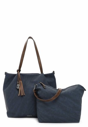 ELKE - Tote bag - blue/taupe