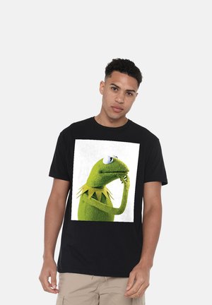 Disney, THE MUPPETS KERMIT THE FROG PONDER - Print T-shirt - black
