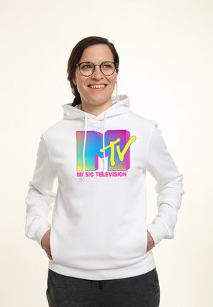 MTV FLUORESCENT - Felpa con cappuccio - white