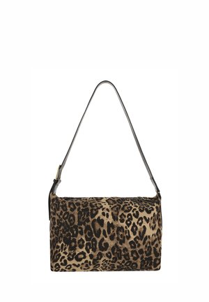 SHOULDER - Bolso de mano - black/beige leo